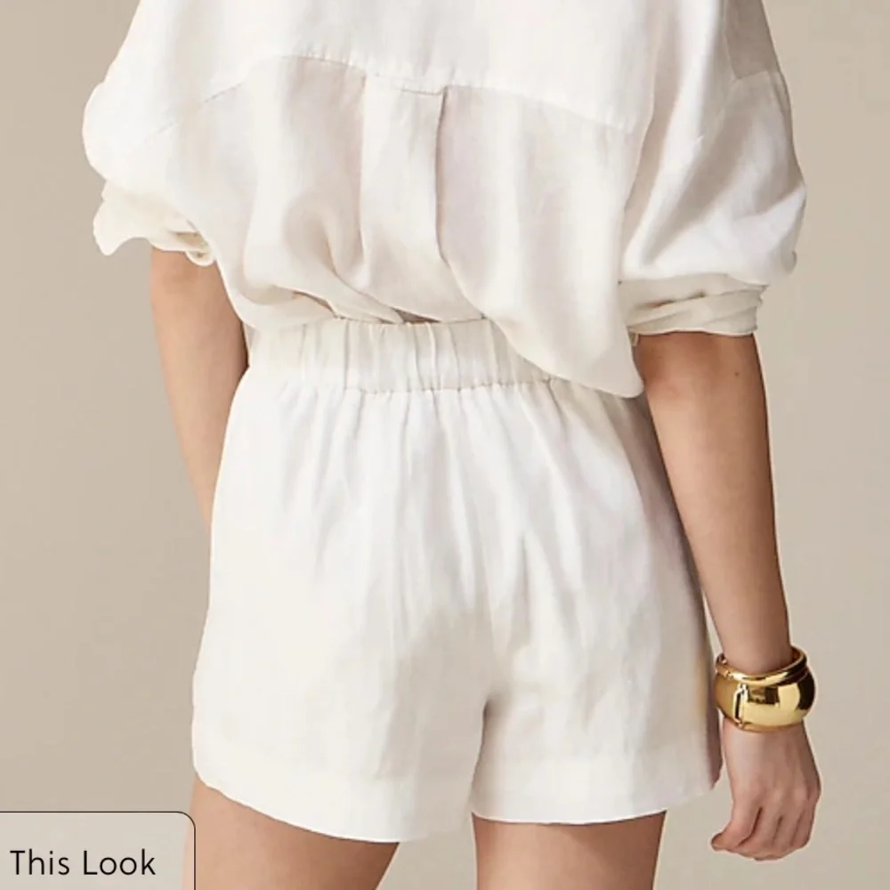 J crew Tropez short in linen white